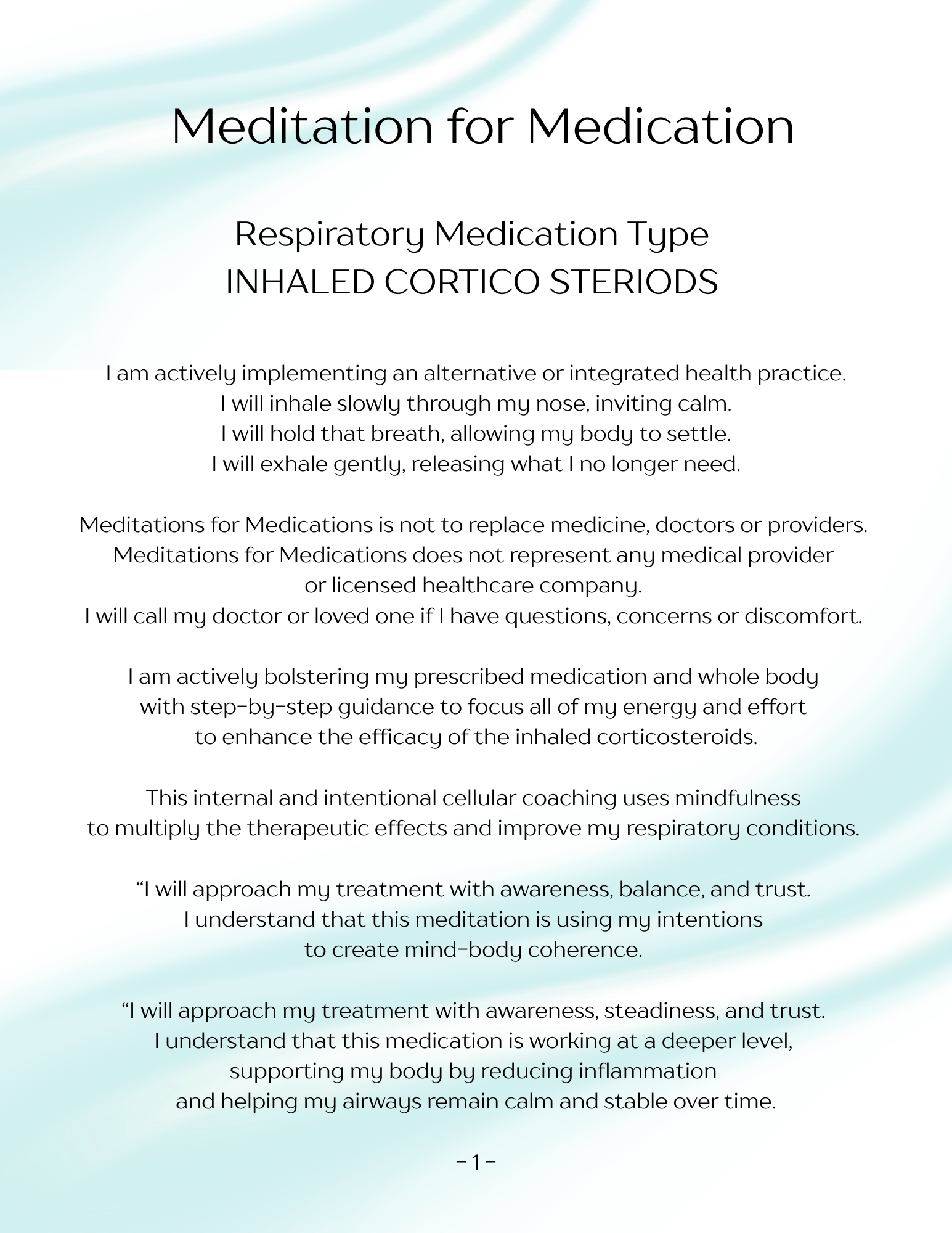 Meditation Script for Inhaled Corticosteroid (ICS)